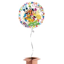Mickey Mouse And Friends Happy Birthday Round Foil Balloon - Inflated Balloon in a Box