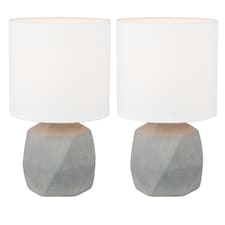 Set of 2 Wilson - Concrete Lamps | Grey | White | Medium | 2