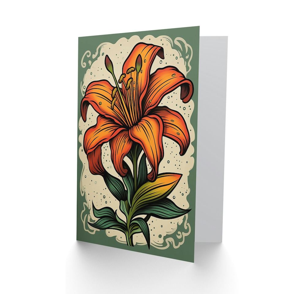 image 1 of Mothers Day Card Orange Lily Flower For Her Wife Card
