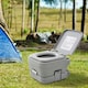 image 2 of HOMCOM 10L Portable Travel Toilet Outdoor Camping with 2 Detachable Tanks Grey