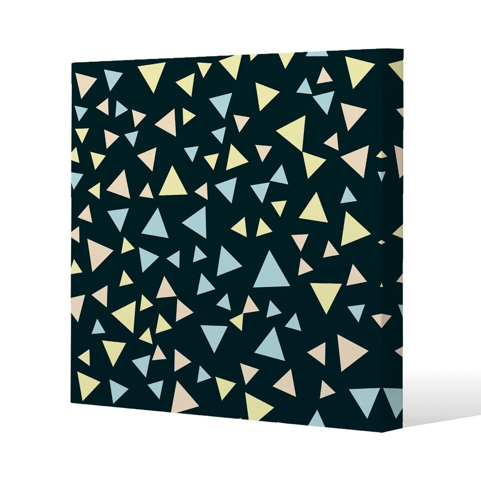 image 1 of Yellow & Blue Triangles (Canvas Print) 101 x 101 x 4cm