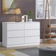 image 6 of FWStyle Carlton 6 Drawer Wide 3+3 Chest Of Drawers - Matt White