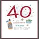 image 3 of AGE 40th BIRTHDAY CARD GLITTER NUMBER 40 MALE MORDEN CARD