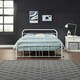 image 2 of Tewin Vintage Hospital Style White Metal Bed Frame (King)