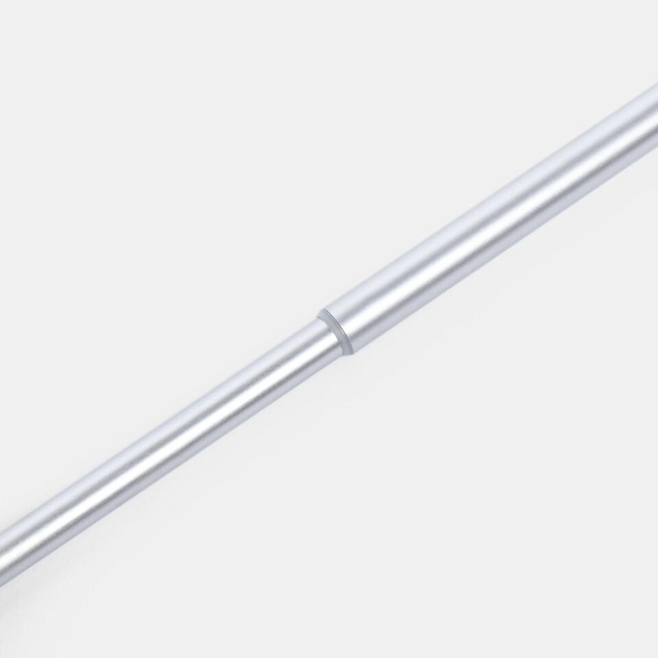 image 1 of OHS Extendable Metal Finial Twist Ends Wall Mounted Rod Fittings Curtain Pole Silver
