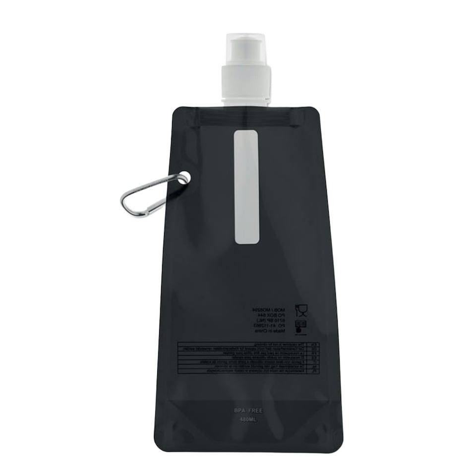 image 1 of MidOcean Gates Plain Foldable 480ml Water Bottle - Black - One Size Black | One Size