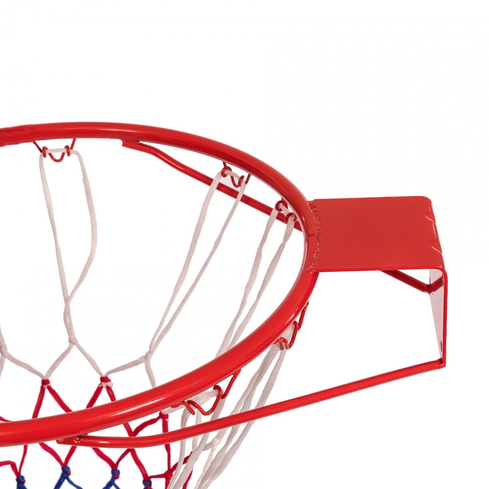 image 1 of Heavy Duty Wall Mounted Full Size Red Basketball Hoop Rim and Net