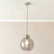 image 2 of ValueLights Bellamy Smoked Glass Globe Brushed Chrome Capped Ceiling Pendant Light Silver