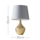 image 3 of ValueLights Pair of - Metallic Gold Indent Textured Ceramic Table Lamps with a Grey Tapered Shade - Complete with 4w LED Candle Bulbs 3000K Warm White Grey