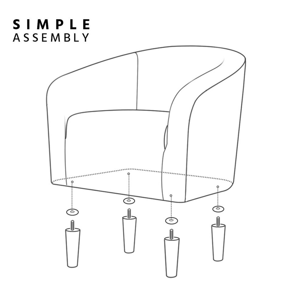 image 1 of Yaheetech Fabric Club Chair Upholstered Accent Barrel Chair White | Ivory