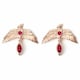 image 1 of Harry Potter Sterling Silver Rose Gold Plated Fawkes Earrings with Crystals HPSE0113