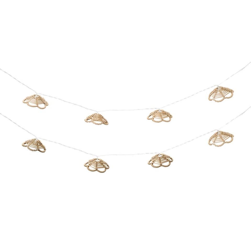 image 1 of ValueLights 10 x Battery Operated Outdoor Rattan Flower Garden String Lights