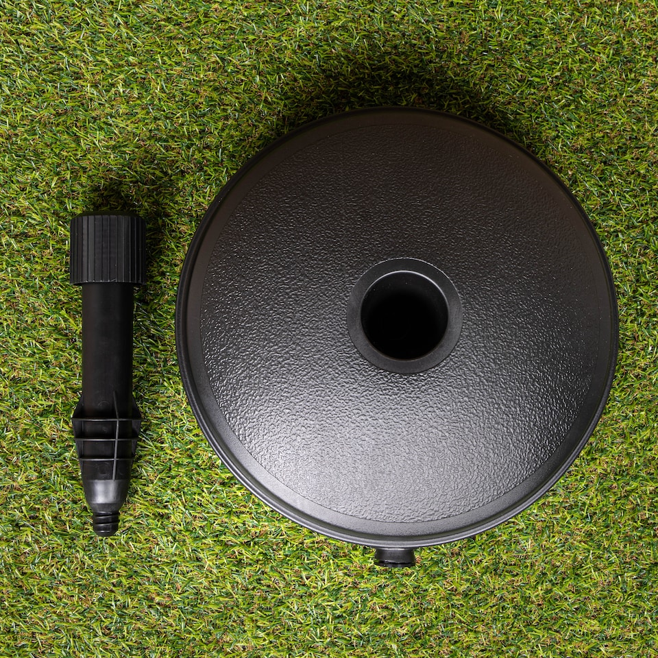image 1 of 7Kg / 7 Litre Capacity Water Filled Garden Parasol Umbrella Base in Black