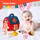 image 2 of Plush Barn with Stuffed Farm Animals, Rattle, Crinkle Paper & Baby Mirror