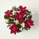 image 4 of Homescapes Artificial Poinsettia, Holly and Robin Grave Vase