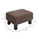 image 7 of HOMCOM Chic Linen Fabric Footstool Ottoman Cube with 4 Plastic Legs Brown