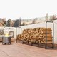 image 9 of Outsunny Firewood Rack with Waterproof Cover, Heavy Duty Metal Log Store Indoors, Log Storage Holder for Outdoor Indoor Fireplace, 300 x 36 x 99 cm, Dark Green