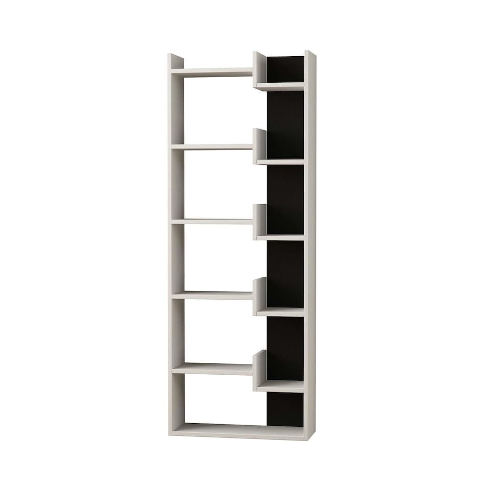 image 1 of Decortie Oppa Bookcase 60x22x162cm White Anthracite Grey