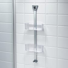 Showerdrape Elements Clear 2 Tier Basket Hanging Shower Caddy | Clear | 1