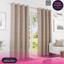 Enhanced Living Knightsbridge Blackout, Thermal Sand Curtains with Eyelet Header (PAIR) - 90x90 inch (229x229cm)