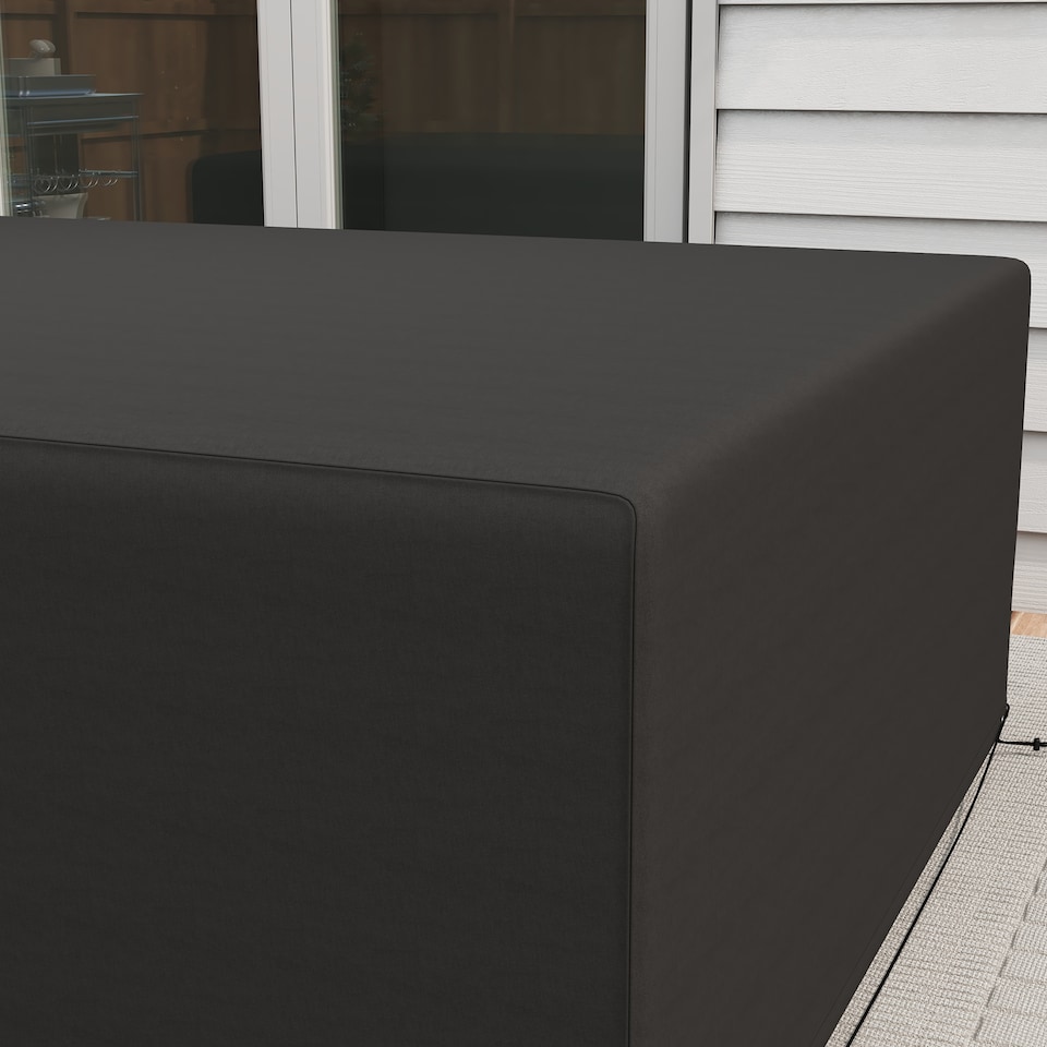 image 1 of Outsunny Outdoor Garden Furniture Cover Waterproof, Anti-UV 600D Heavy Duty Oxford Fabric Patio Furniture Cover for Rectangular Sofa Table Set, Black, 245 x 165 x 66 cm