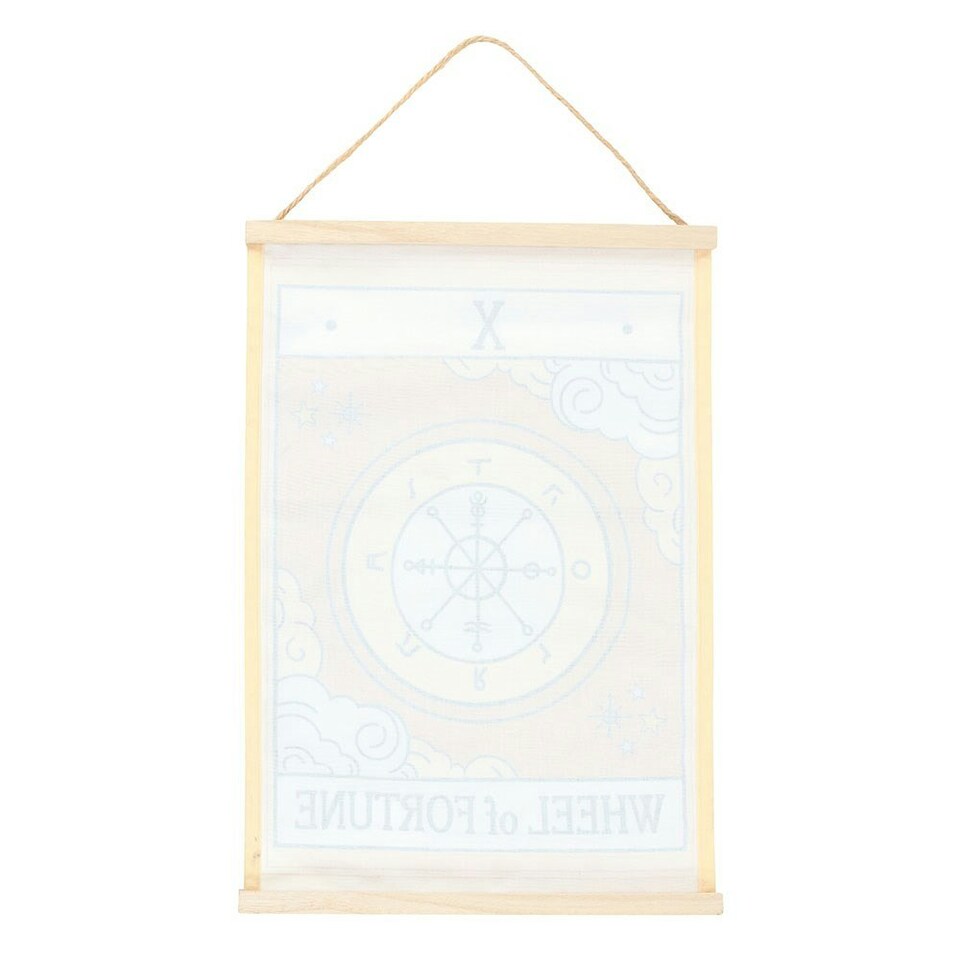 image 1 of Something Different The Wheel Of Fortune Vintage Tarot Wall Hanger - Brown/White - One Size