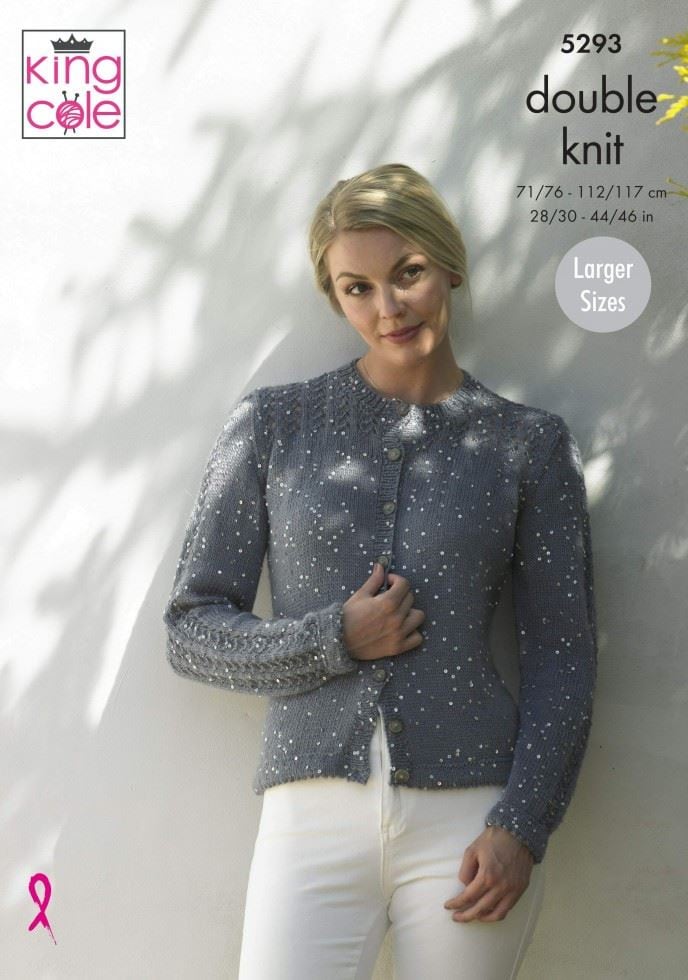 King Cole Galaxy DK Knitting Pattern 5293, Cardigans and Sweaters for Women - 28 - 46 Inches