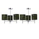 image 1 of Set of 2 Brea - Chrome Light Fittings with Green Velvet Shades Chrome | Green