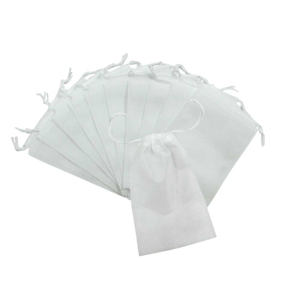 image 1 of Pack of 25 White Coloured 20x15cm Non-Woven Drawstring Bags | White