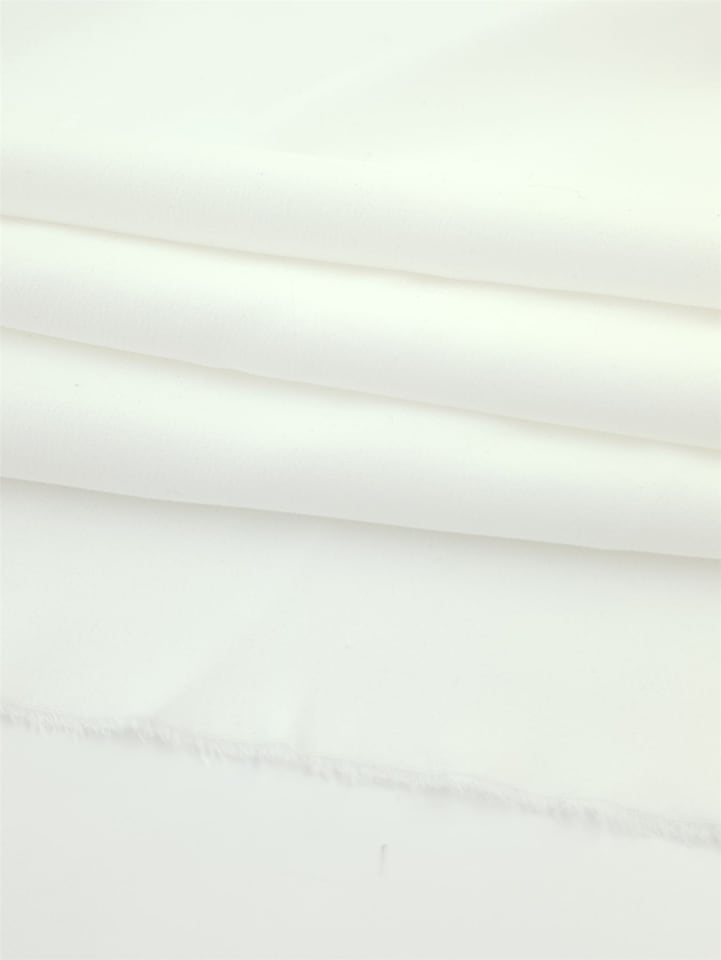 Minerva Core Range Cream Recycled Polyester Stretch Woven Sateen Fabric for Bridal, Dressmaking, 145cm / 57" Wide - per metre