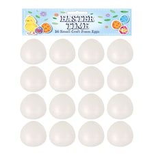 Pack of 16 Easter Small Craft Kit Foam Eggs 4 cm