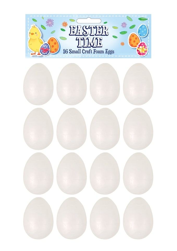 image 1 of Pack of 16 Easter Small Craft Kit Foam Eggs 4 cm