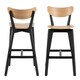 image 2 of Roxby Bar Stool, Black and Oak Set of 2