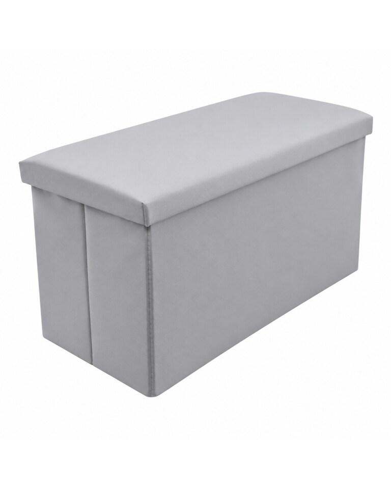 image 1 of Home Republic Foldable Faux Leather Storage Ottoman