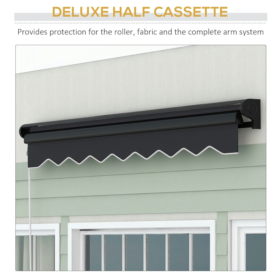 image 1 of Outsunny 3 x 2.5m Electric Awning w/ LED Light, Sun Canopies for Patio Grey