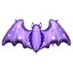 image 1 of Vibrant Purple Bat Halloween Giant Helium Foil Balloon 119cm / 47 in