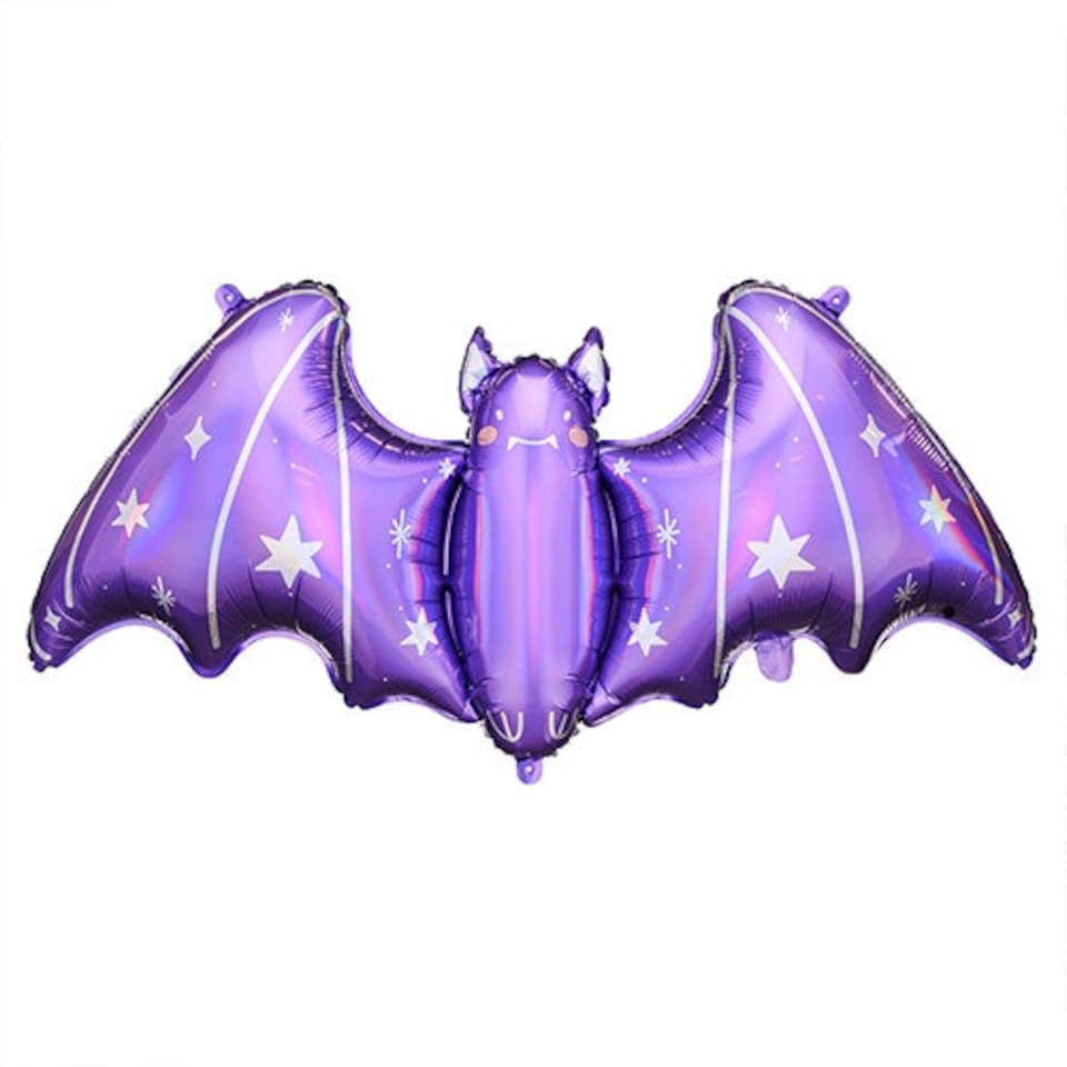 image 1 of Vibrant Purple Bat Halloween Giant Helium Foil Balloon 119cm / 47 in