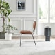 image 5 of Furniturebox Delta 2x Tan Faux Leather Black Legs Dining Chair