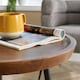 image 6 of Small Coffee Table Round Rustic Solid Mango Wood Living Room Furniture Unit Brown