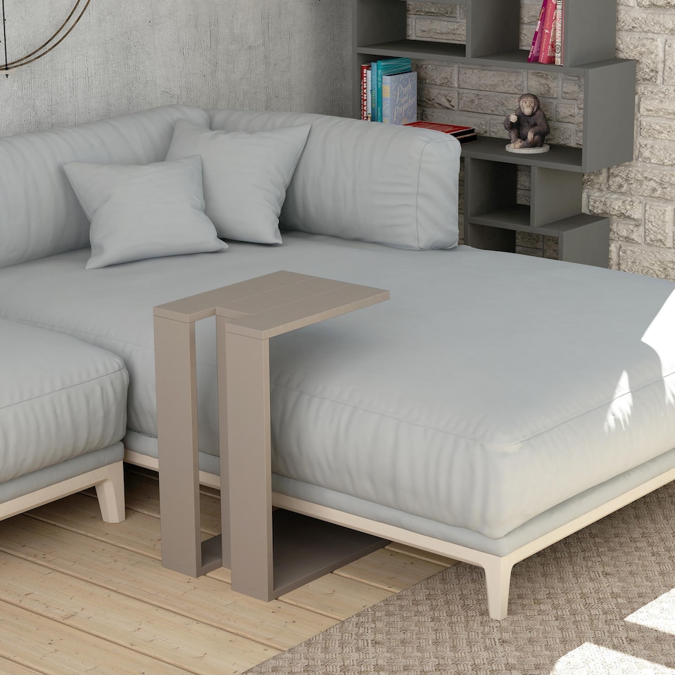 image 1 of Decortie Muju Sofa Side Table 30x40x57cm Mocha Grey