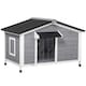 image 1 of PawHut Wooden Dog Kennel for Outside 109L x 79W x 72H cm, Grey