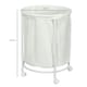 image 7 of HOMCOM 100L Round Laundry Hamper with Wheels for Bedroom Bathroom Cream White