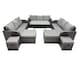 image 2 of Fimous Garden Rattan Outdoor Furniture Set 13 Seater with 3 Seater Sofa 4 Stools Dark Grey