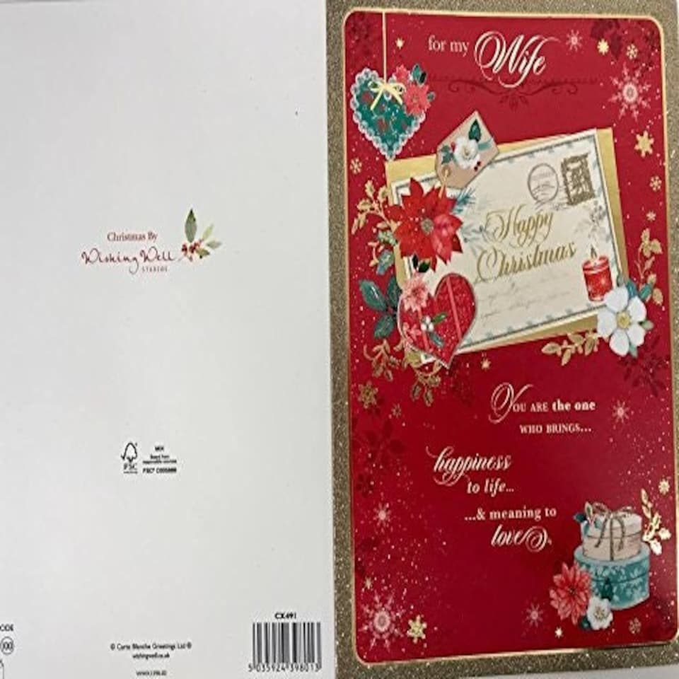 image 1 of You're Mine Nice verse Gold Foil & Glitter Quality Christmas Card - Wife