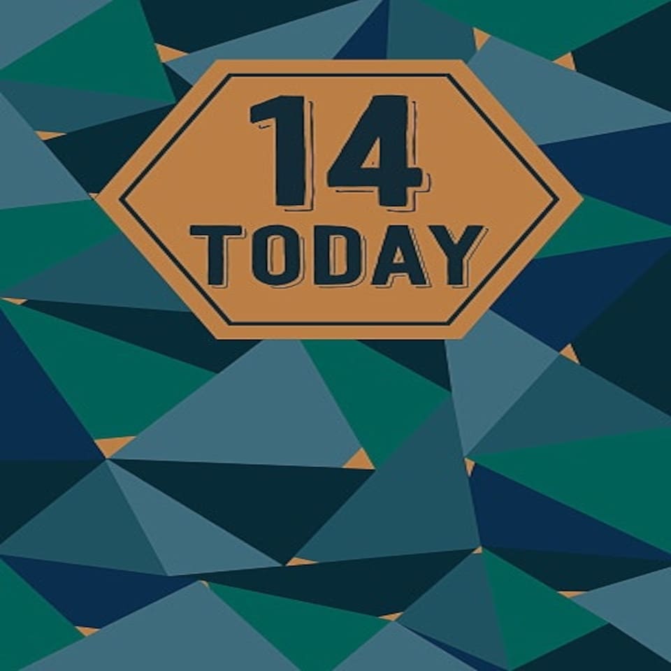 image 1 of 14th Birthday Girl Boy Gold Flitter Design 14 Today Good Quality Card