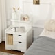 image 2 of HOMCOM Bedside Table, Small Bedside Cabinet with 2 Drawers and Storage Shelves, Modern Nightstand for Bedroom, White