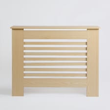 OHS MDF Horizontal Slat Grilled Radiator Cover, Small - Natural Wood Brown | Natural Wood