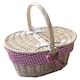 image 8 of White Wash Lidded Basket with Lining Multi | Garden Rose | One Size