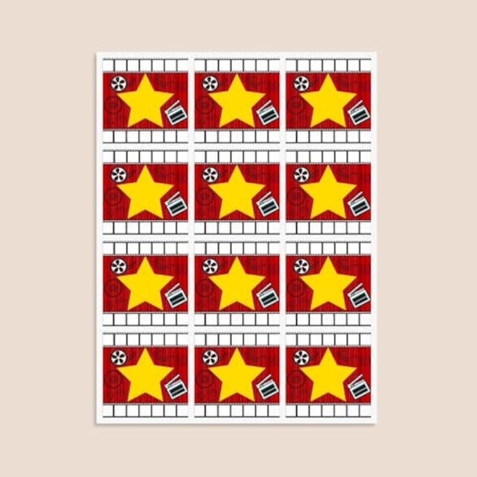 image 1 of Hollywood Design 65mm Square Sticker sheet of 12