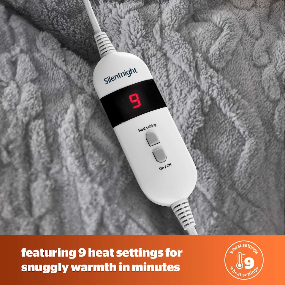 image 1 of Silentnight Luxury Super Cosy Heated Throw, Charcoal | Grey | Charcoal | One Size | 1